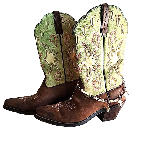 Ariat Green Mid-Calf Boots with Western Flair - Picture 1 of 10